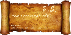Paor Seherezádé névjegykártya